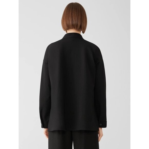 Eileen Fisher Womens Washable Flex Ponte Stand Collar Overshirt Brown size S - Picture 15 of 15